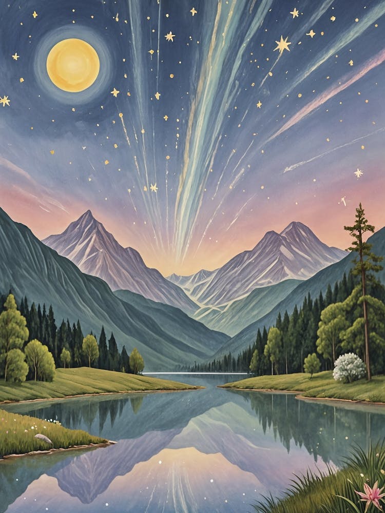 Starry Night Over The Lake