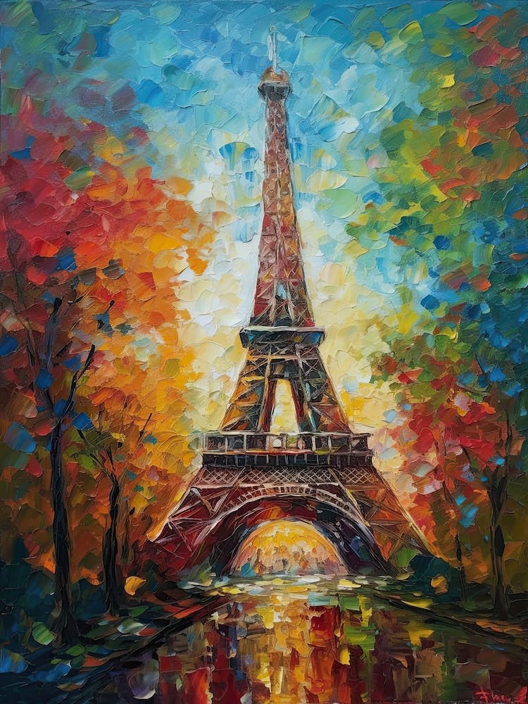 Eiffel Tower Paris France Monet Style 30