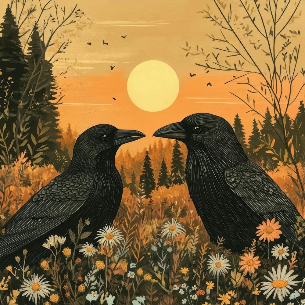 Crows In The Meadow 2