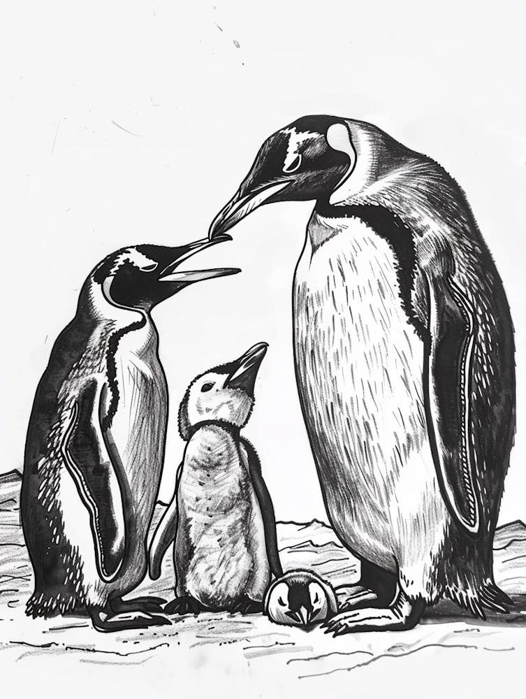 Königspinguin füttert seine Küken 3