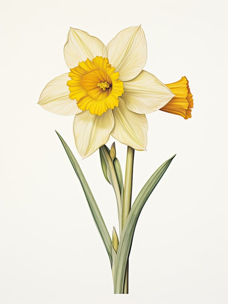 Daffodils Flower Vintage Botanical 2
