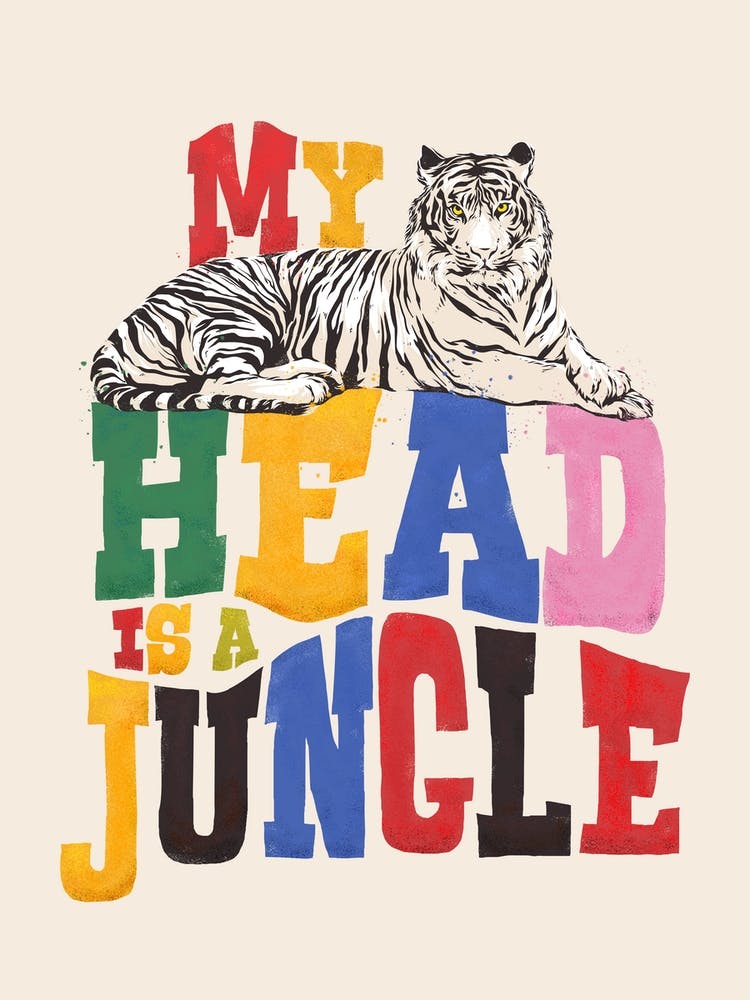 My Head Is A Jungle Tiger Illustration
