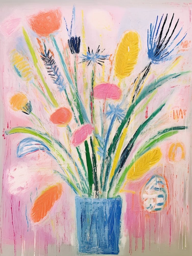 Flower Painting Fauvist Style Fountain Grass 1
