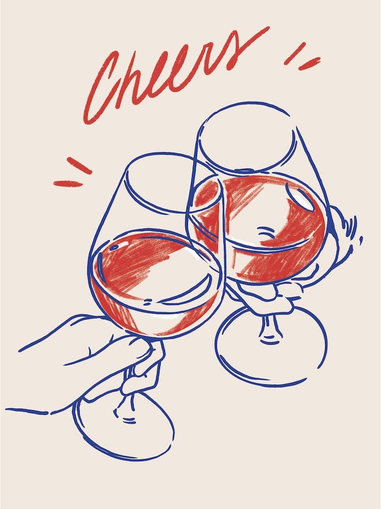 Cheers Bar Car Art Wine
