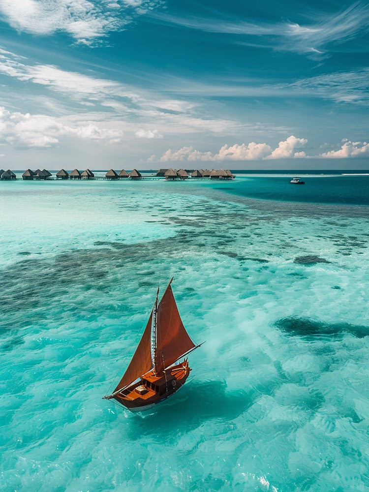 Sailboat In The Blue Ocean