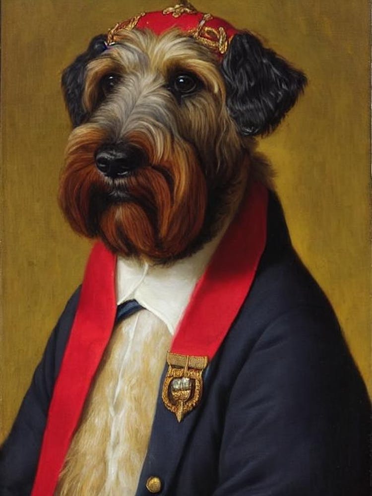 Soft Coated Wheaten Terrier 3 Renaissance Portrait Oil Painting