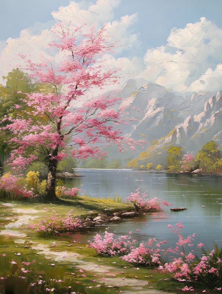 Cherry Blossoms By The Lake 1