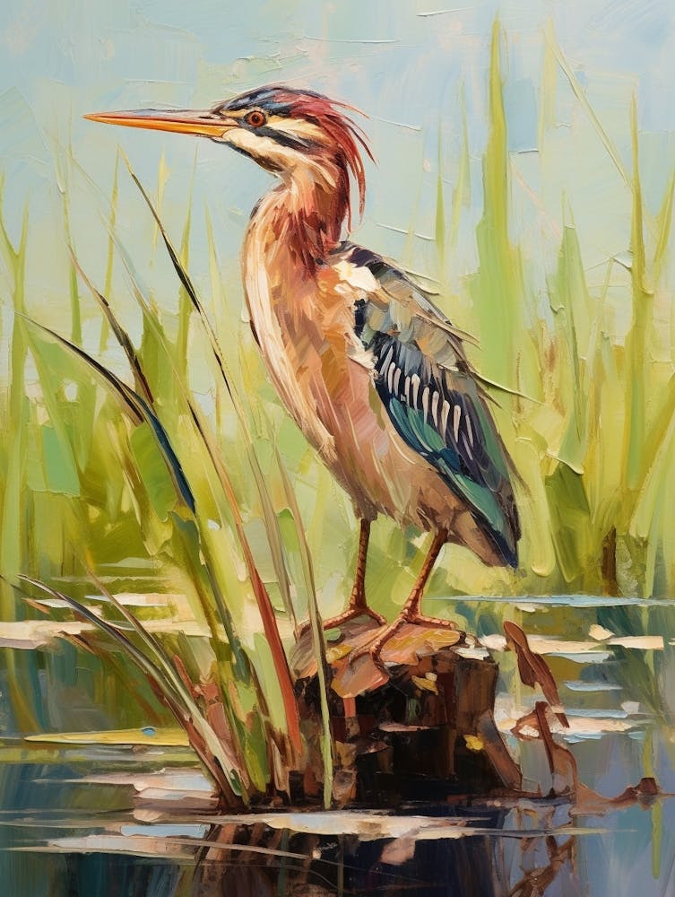 Bird Painting Green Heron 2