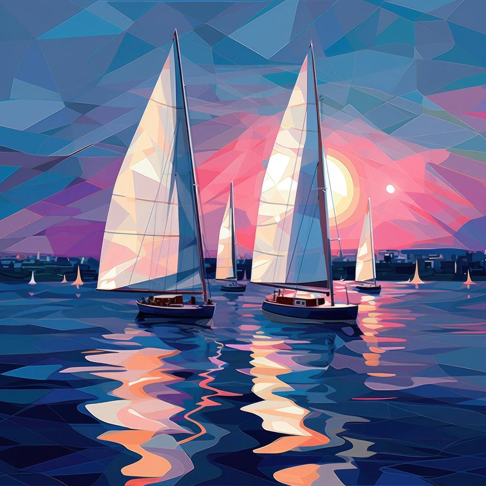 Sailboats At Sunset 8