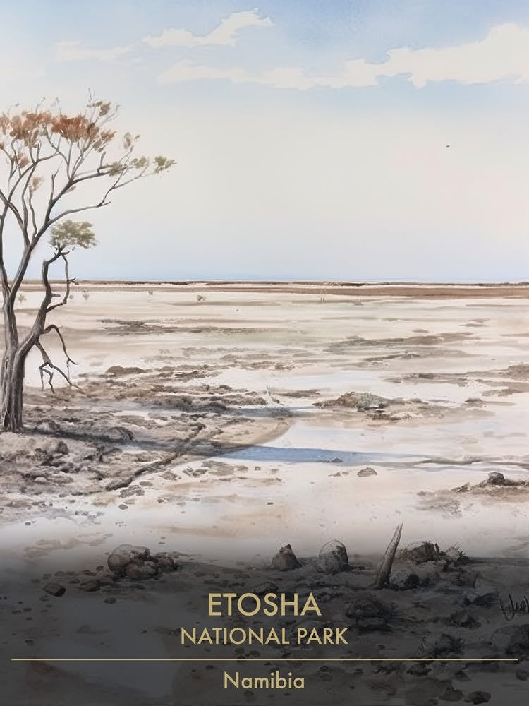 Etosha National Park Namibia Watercolour 2