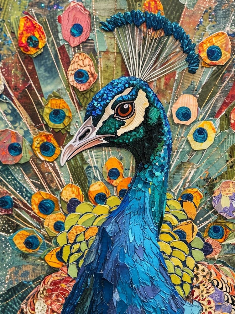 Kitsch Peacock Collage 1