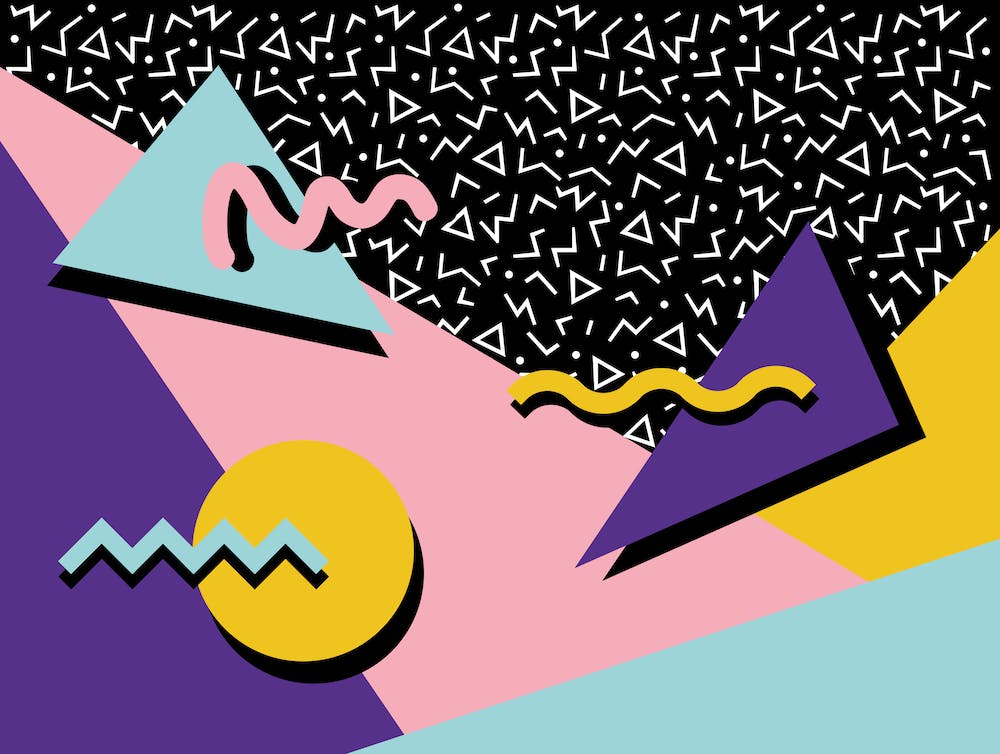 Memphis Pattern Retro Synthwave 80s Nostalgia Outrun Shapes Artwork