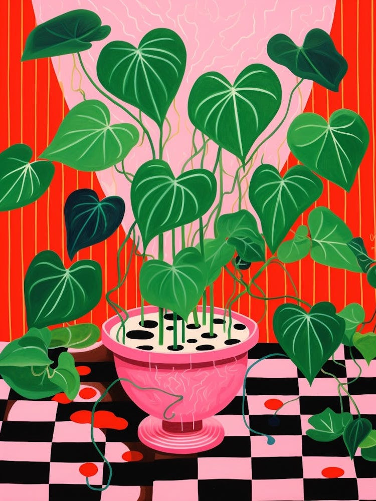 Pink And Red Plant Illustration Peperomia 1