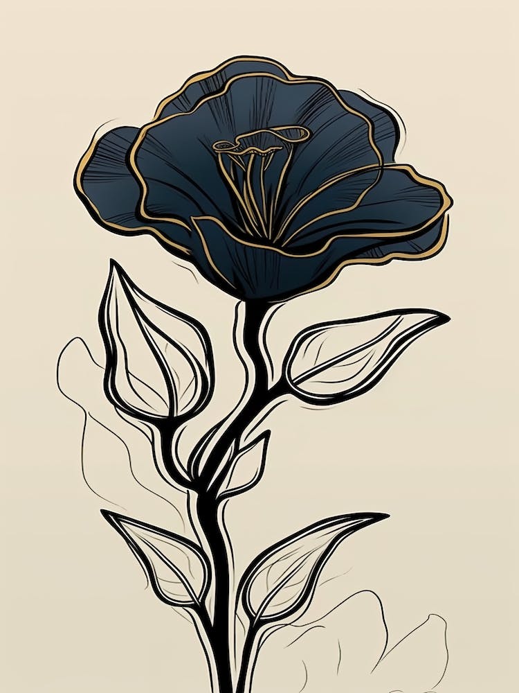 Gladioli Line Art Flowers Illustration Neutral 5