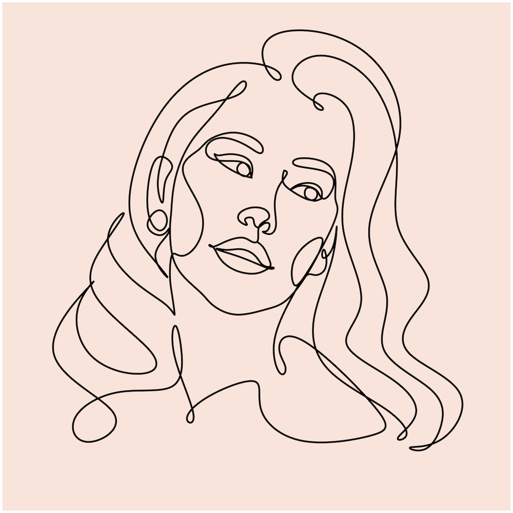 Line art woman
