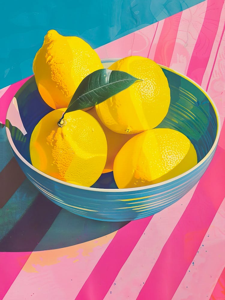 Lemons In A Bowl, Pink Pastel Colors, Food, Kitchen Decor, Colorful, Preppy Aesthetic, Trendy