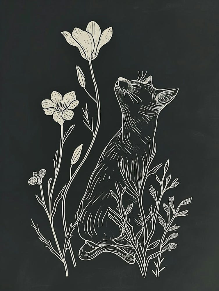 Turkish Van Cat Minimalist Illustration 1