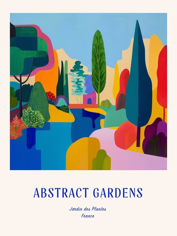 Colourful Gardens Jardin Des Plantes France 1 Blue Poster