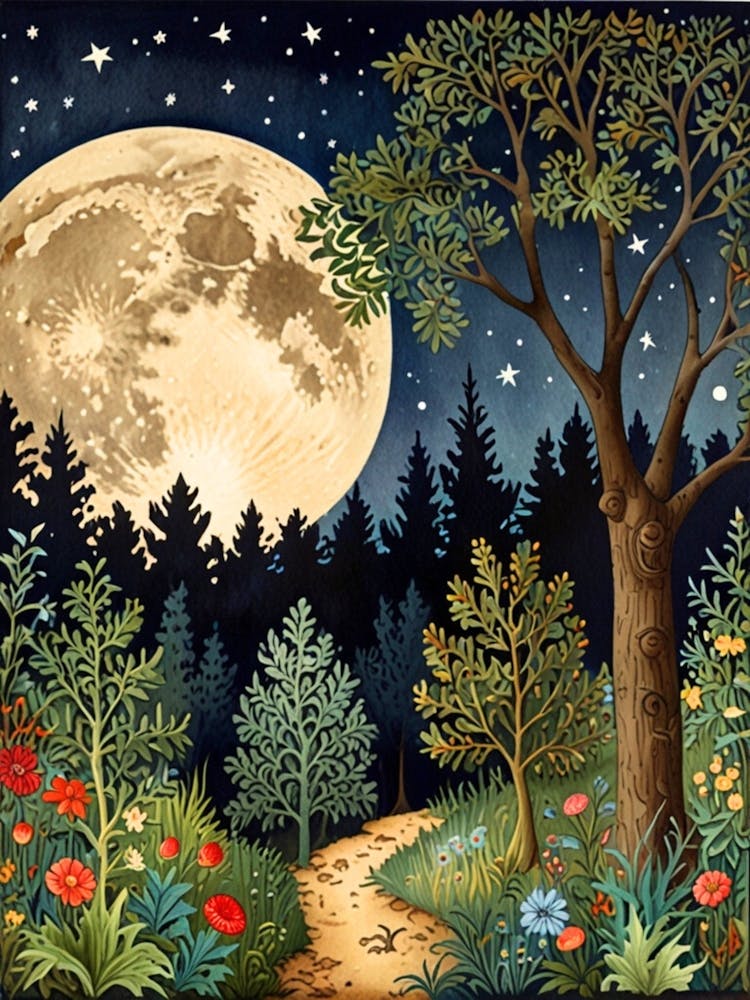 William Morris Moonlight In The Forest 111
