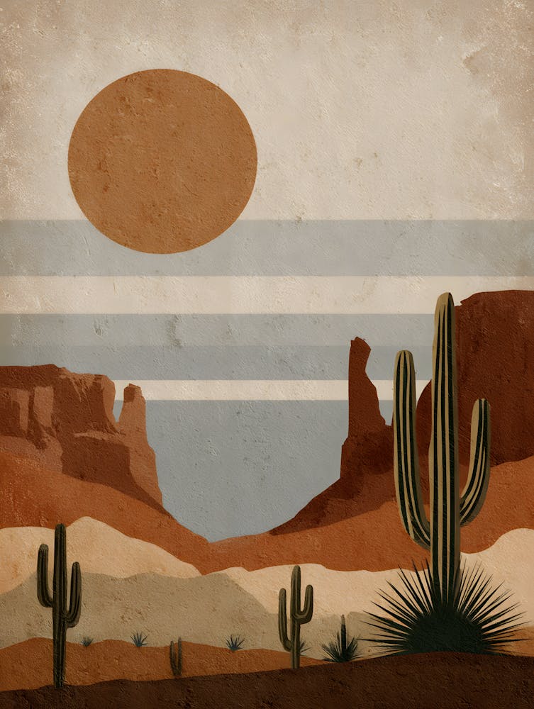 Desert Sunse Minimalist Desert Landscape 5
