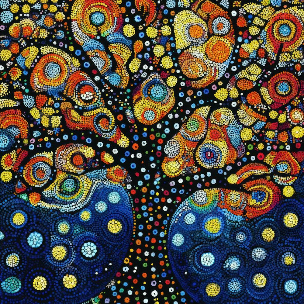 Colorful Dots and Circle of Tree 7