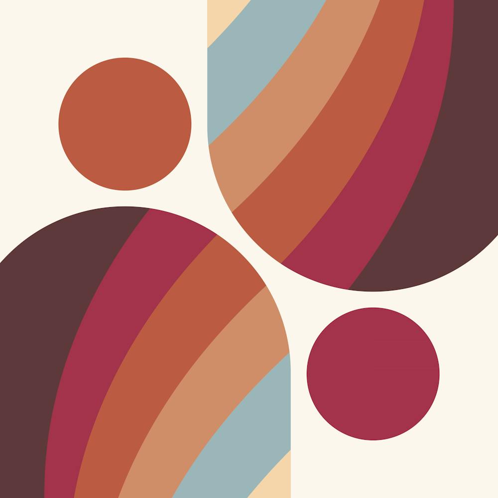 Mid Century Modern Geometric Arch A8 In Bohemian Shades 02