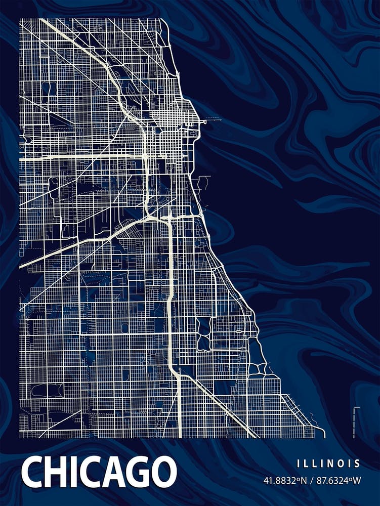 Chicago Crocus Marble Map