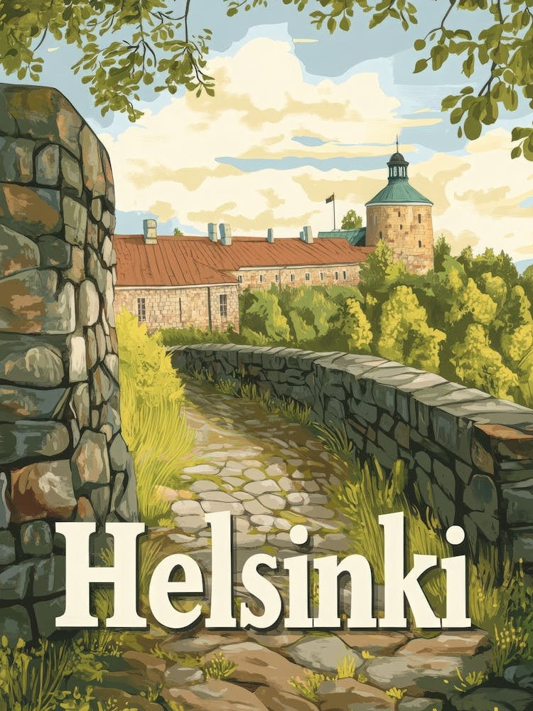 Aihrgdesign A Mid Century Modern Travel Poster For Helsinki