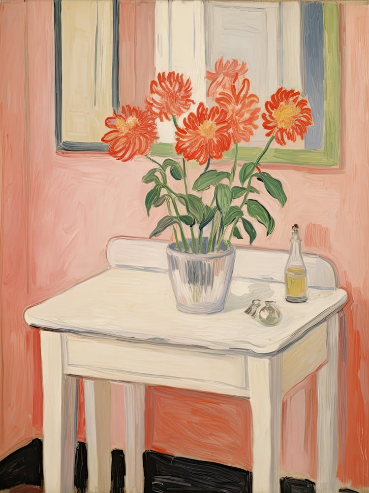 Bathroom Vanity Painting With A Peony Bouquet 3