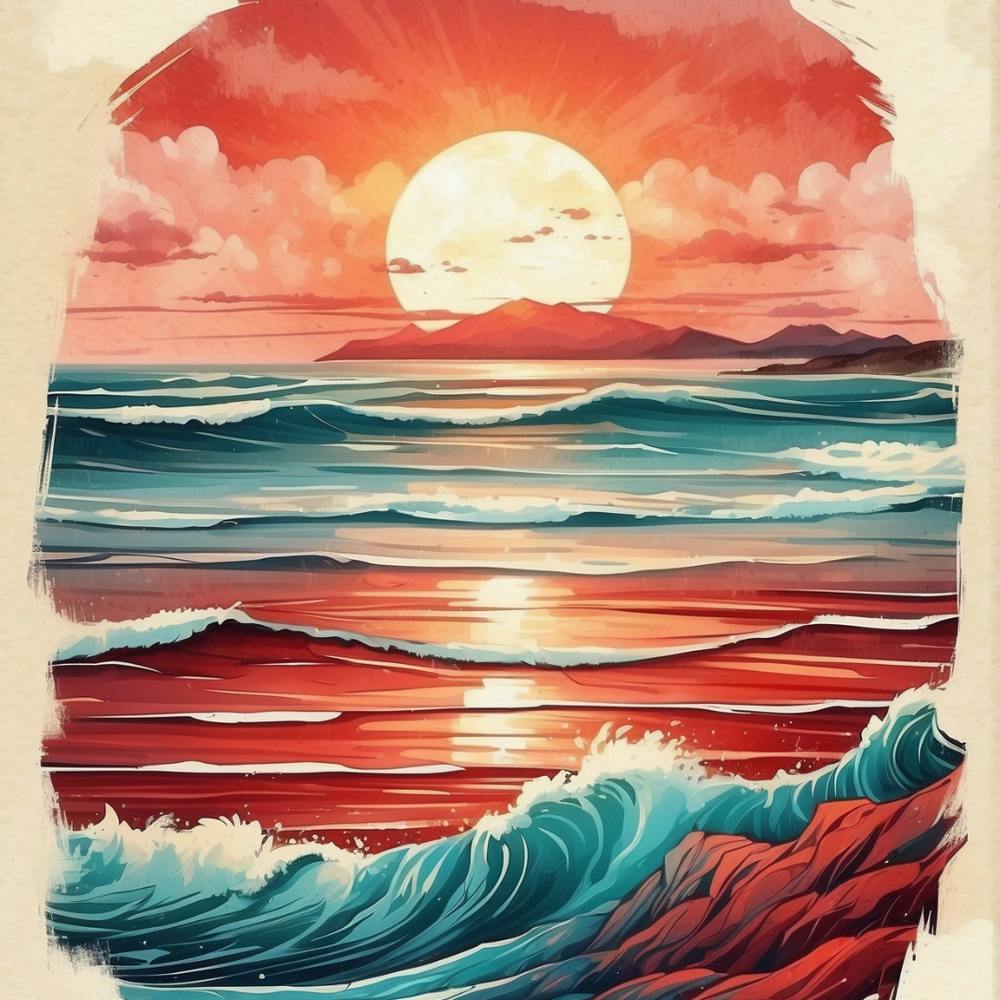Coucher de soleil sur la plage