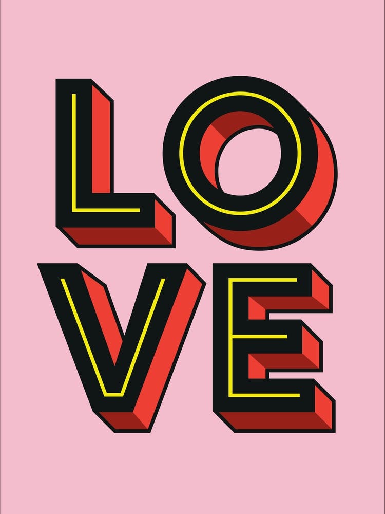 Love Pink - Cute Pink Quote Wall Art Poster Print