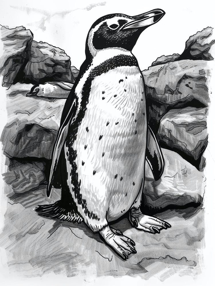 King Penguin Sunbathing On Rocks 2