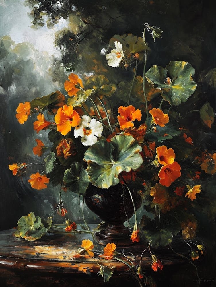 Baroque Floral Still Life Nasturtium 4