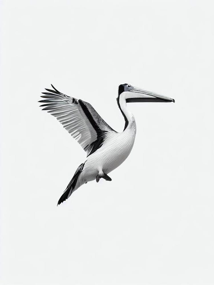 Pelican B&W Pencil Drawing 3 Bird