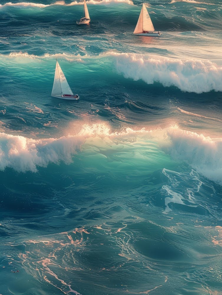 Sailboats In The Ocean 1