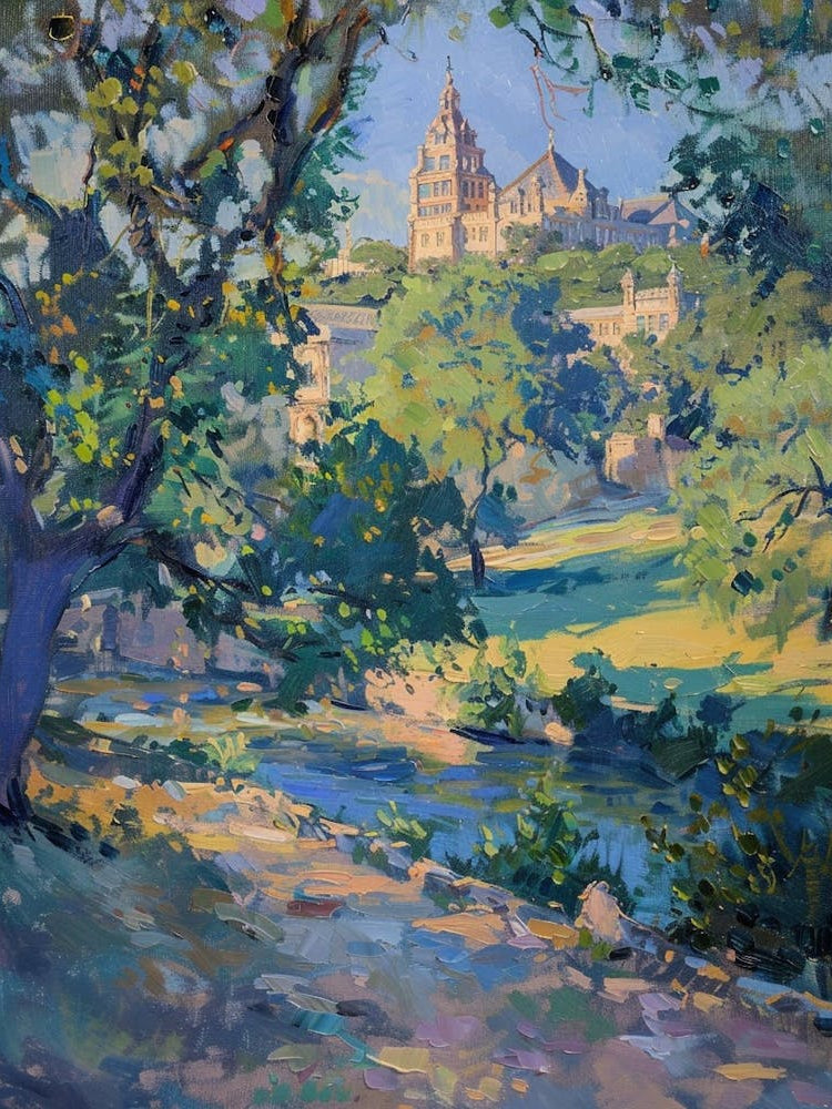 The University Of Texas At Austin Texas Oil Painting 1