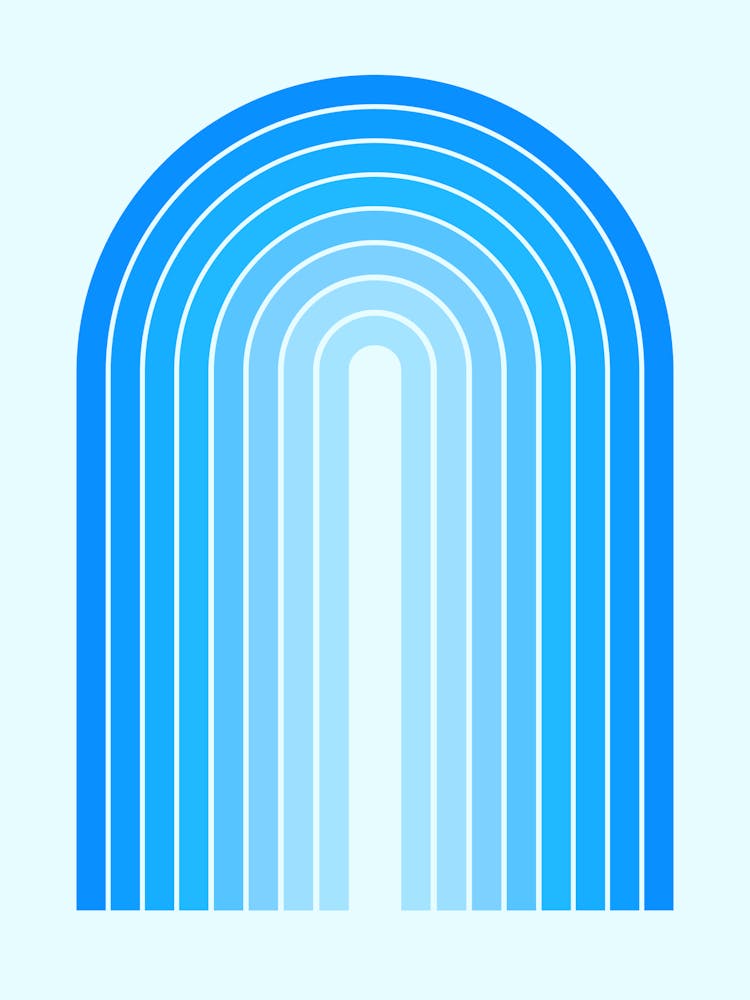 Frosty Blue boho minimal arch