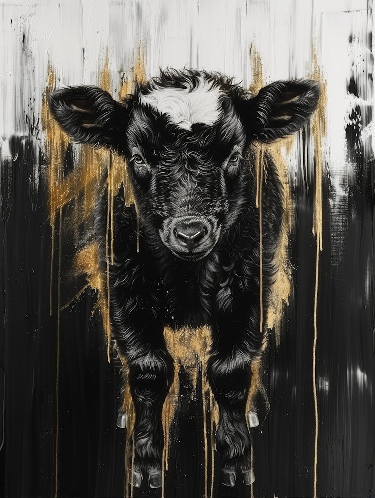 Black And Gold Cow