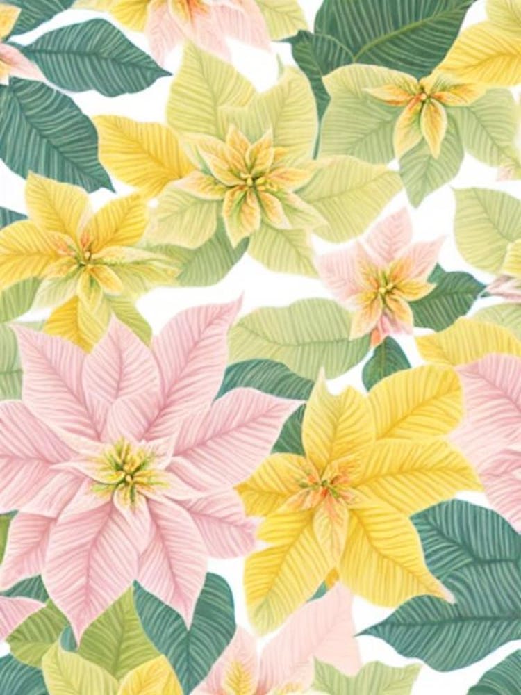 Poinsettia Pastel Floral 1 Flower