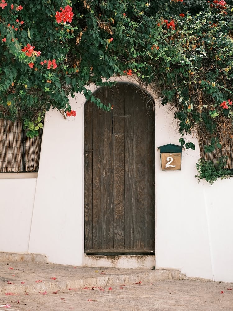 Wooden Door in an Street of Eivissa // Ibiza Travel Photography