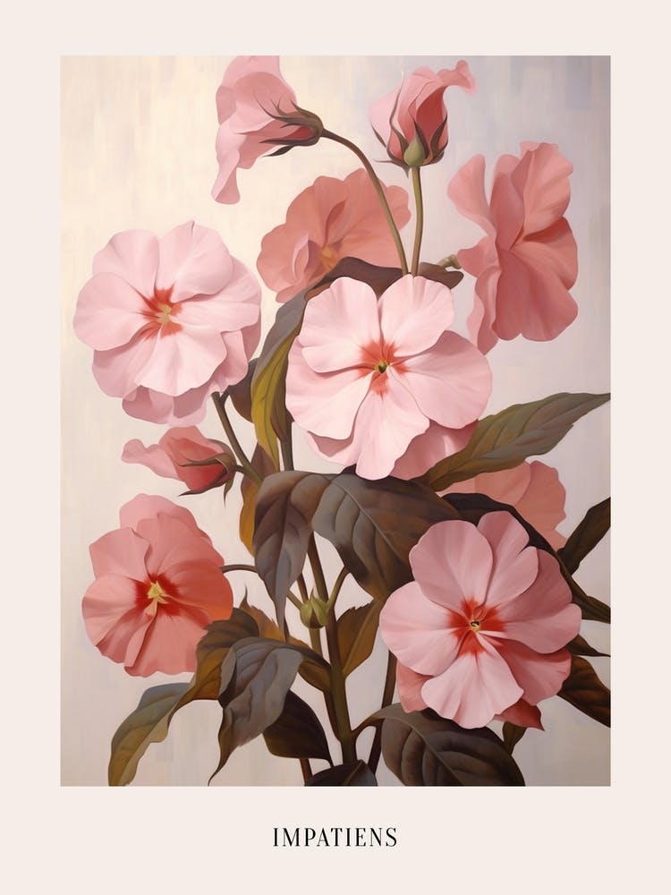 Floral Illustration Impatiens 4 Poster