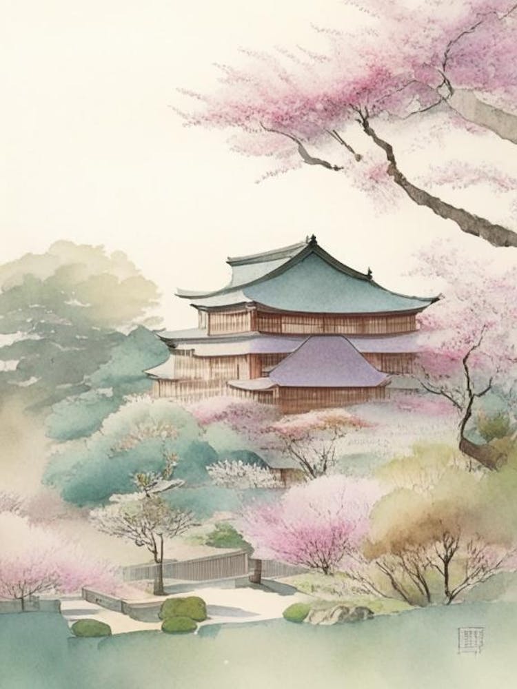 Adachi Museum Of Art, 1, Japan Pastel Watercolour