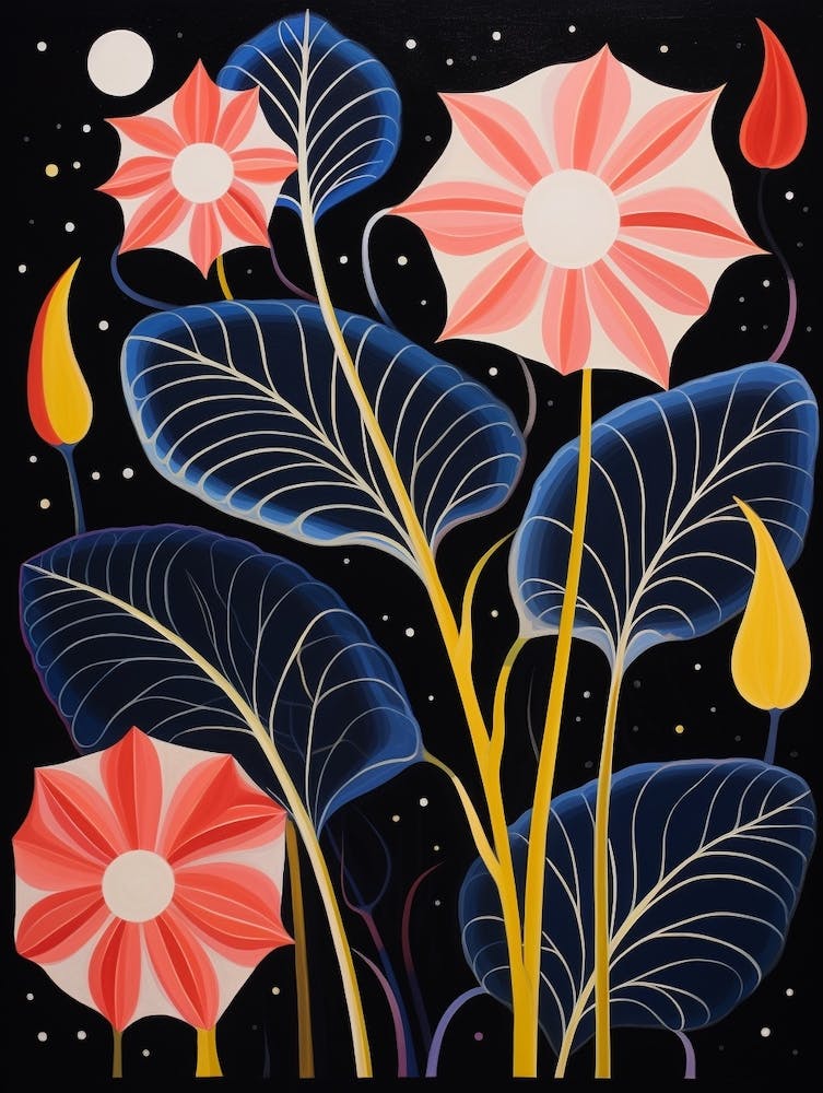 Moonflower 2 Hilma Af Klint Inspired Flower Illustration
