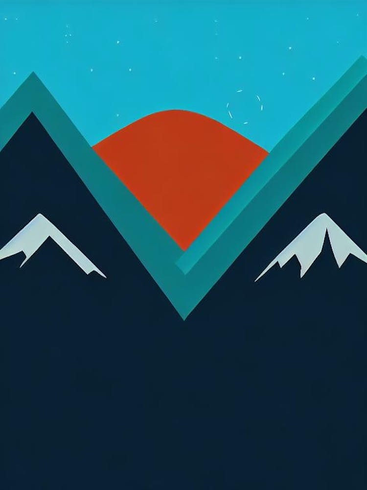 Borovets, Bulgaria Modern Illustration Skiing Poster