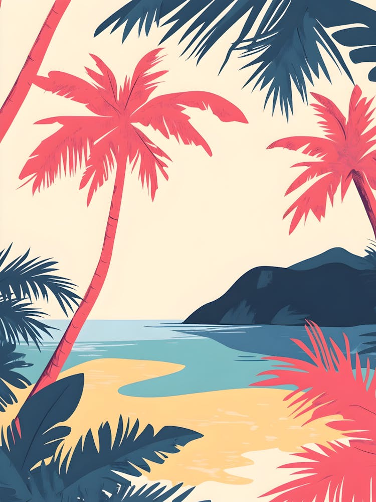 Palm Trees On The Beach 1