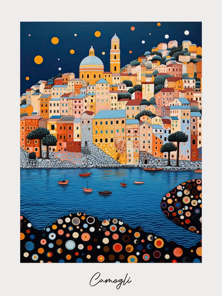 Poster Of Camogli, Italy, Illustration In The Style Of Pop Art 4
