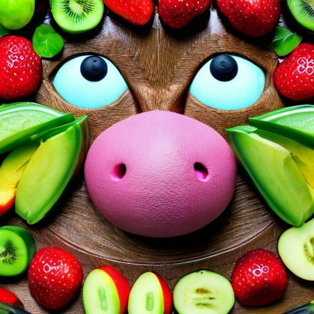 Fruit make monkey face 2