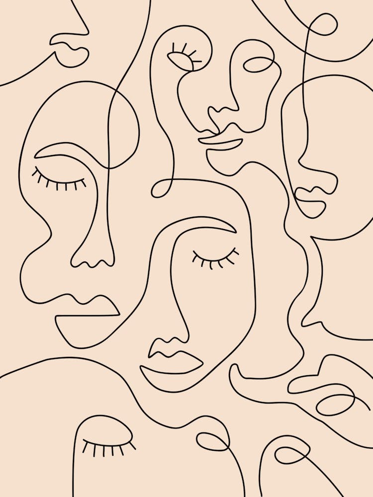 Line Drawing Of Faces