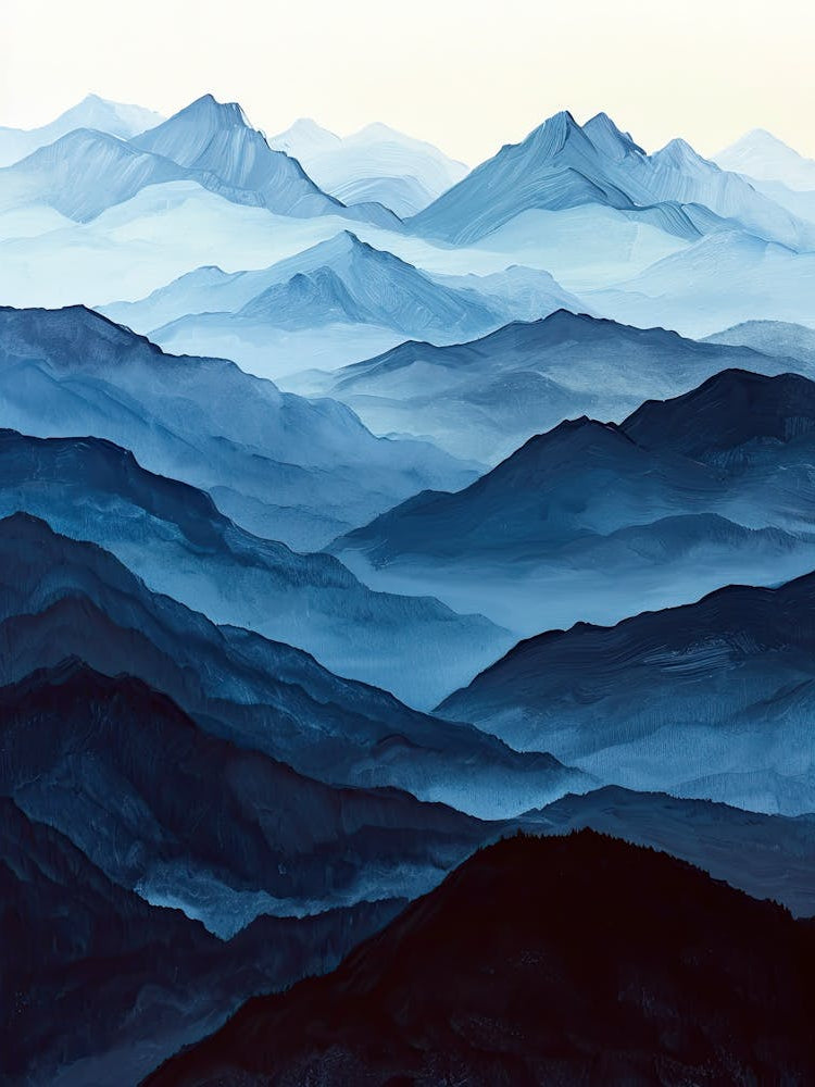 Ephemeral Heights: Minimalist Mountain