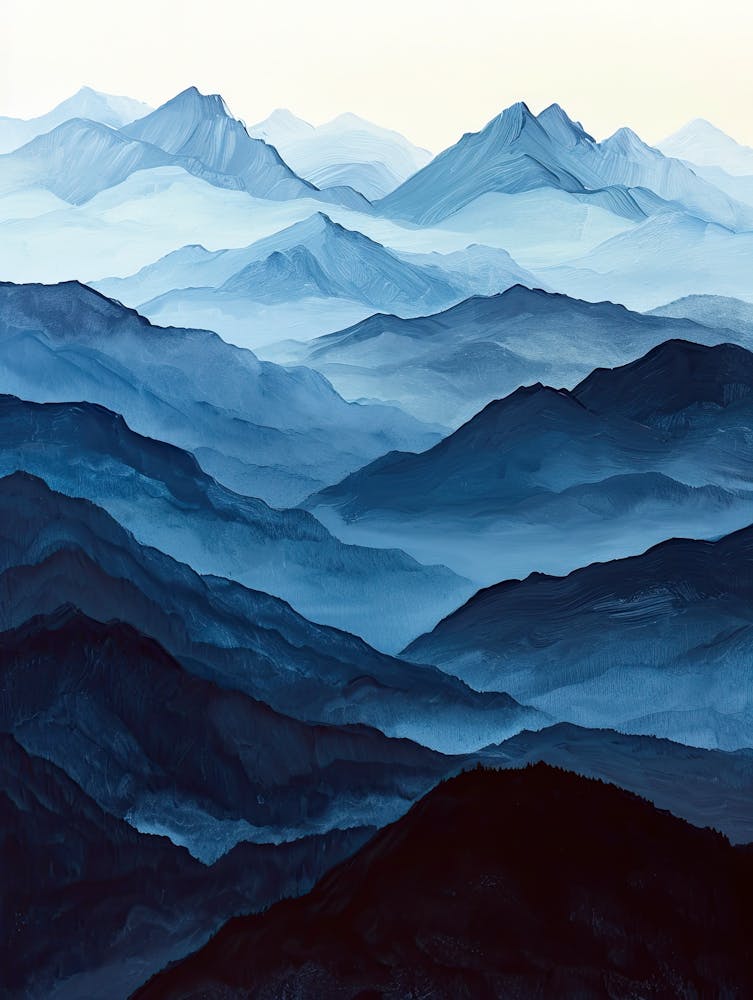 Ephemeral Heights: Minimalist Mountain